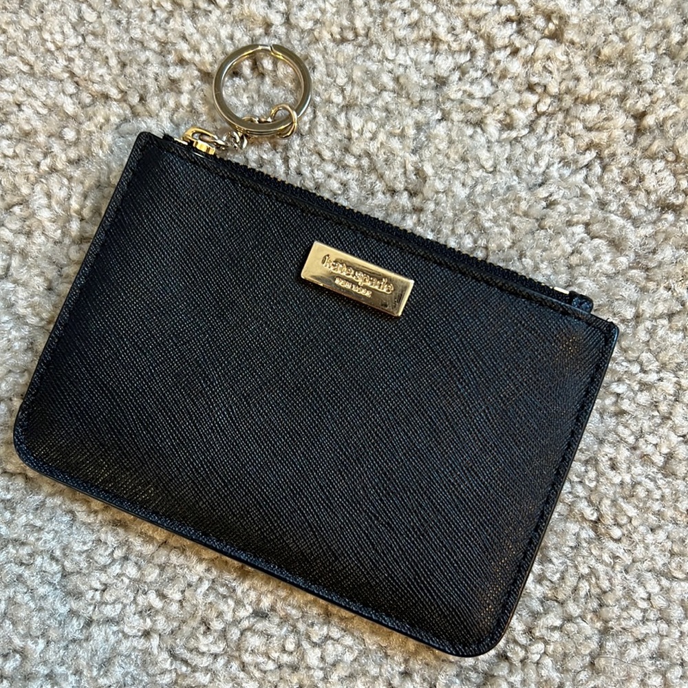 Kate spade keychain wallet with zip pocket and card slots